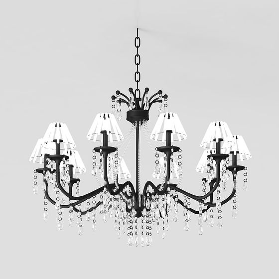 Charming Low-Poly Chandelier 3D model