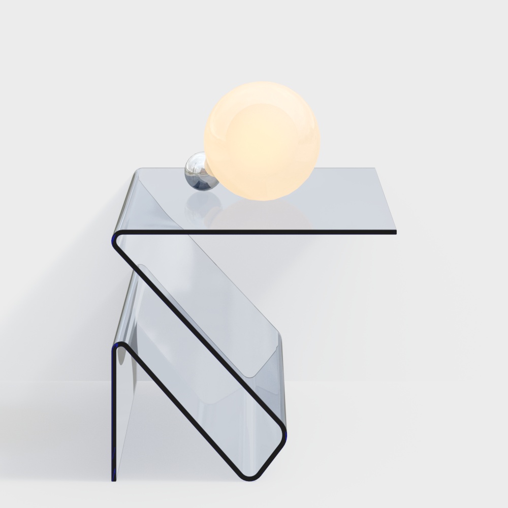 Simple living room glass edge several