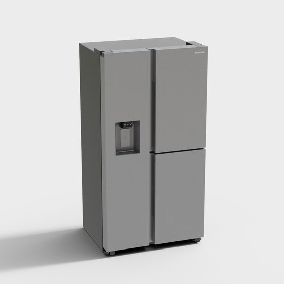 Stylish Low-Poly Samsung Refrigerator 3D model