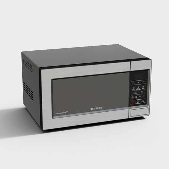 Modern Smart Microwave Oven 3D Model in Gray