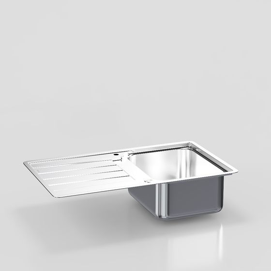 Sleek Stainless Steel Sink 3D model for Modern Kitchens