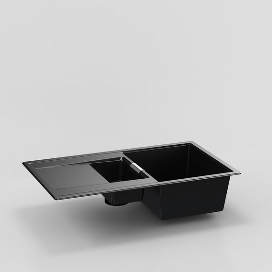 Sleek Double Basin Kitchen Sink 3D model