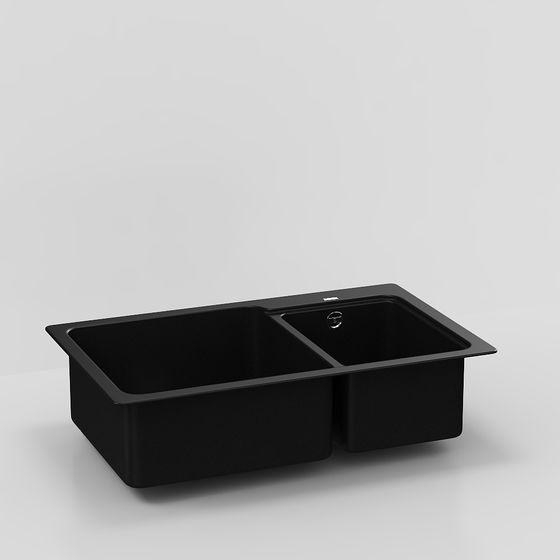 Modern Double Bowl Kitchen Sink 3D model