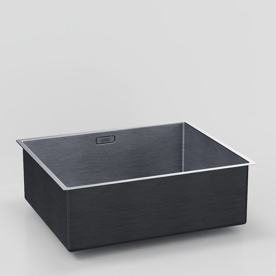 Elegant Black Gold Kitchen Sink 3D model