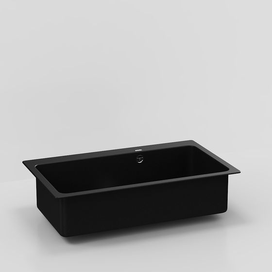 Sleek Black Sink 3D Model for Modern Kitchens