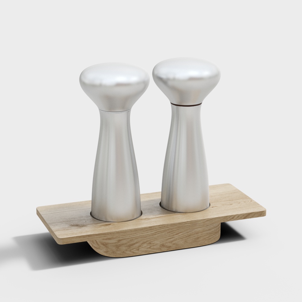 Sleek Salt and Pepper Grinder Set 3D model