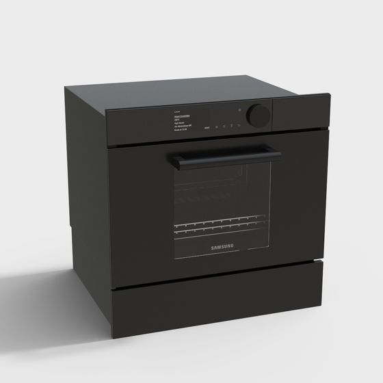 Modern Built-in Black Microwave Ovens 3D Model
