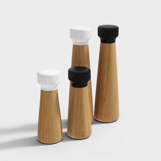 Wooden Spice Bottle 3D model