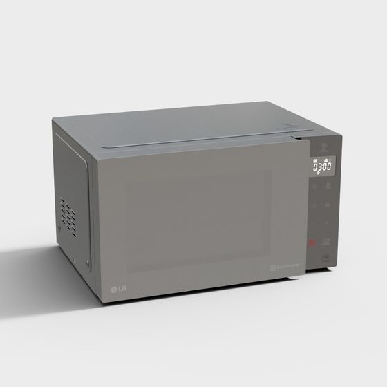 Sleek LG Microwave 3D model for Modern Kitchens