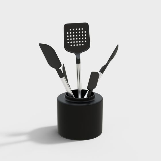 Minimalist Kitchen Utensil Storage Jar 3D model