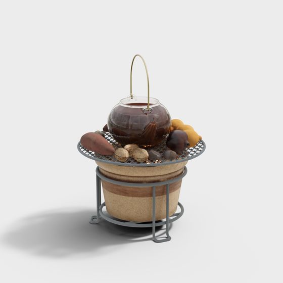 Teteras modernas hirviendo té alrededor de la estufa