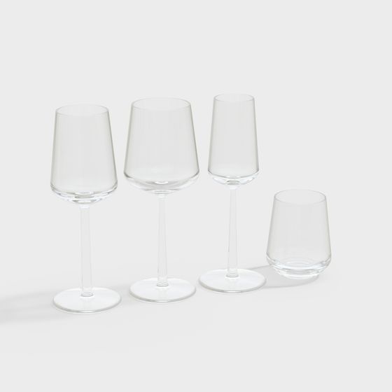 Elegant Low-Poly Glass Cup 3D model