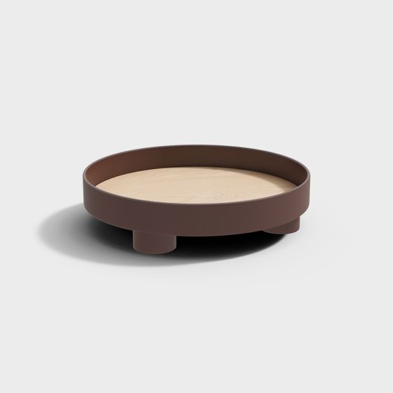Low Polygon Round Tray 3D model for Creative Projects