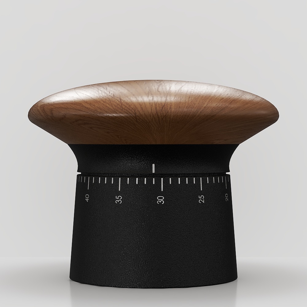 Modern Minimalist Wooden Stool 3D Model – Curved Wood Seat