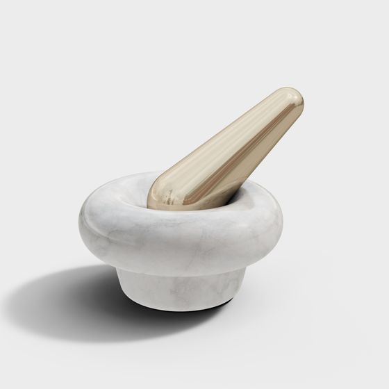 Realistic Mortar and Pestle 3D model