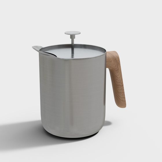 Stylish Stainless Steel French Press 3D model