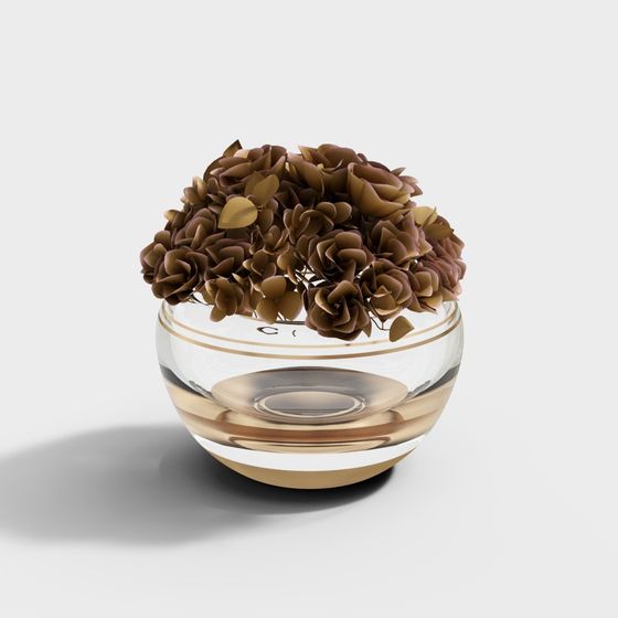 Elegant Vase and Flower Combination 3D model