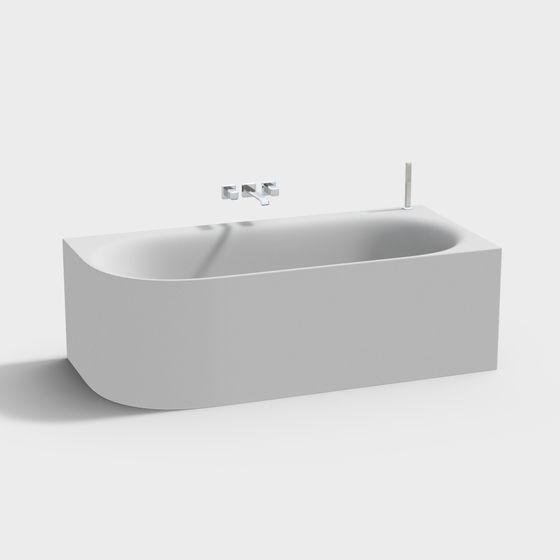 Minimalist 3D Bathtub Model with High Detail