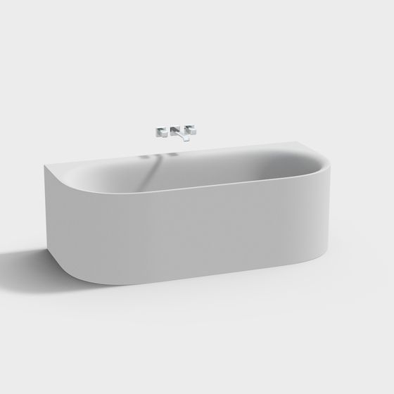 Minimalist 3D Bathtub Model for Contemporary Spaces