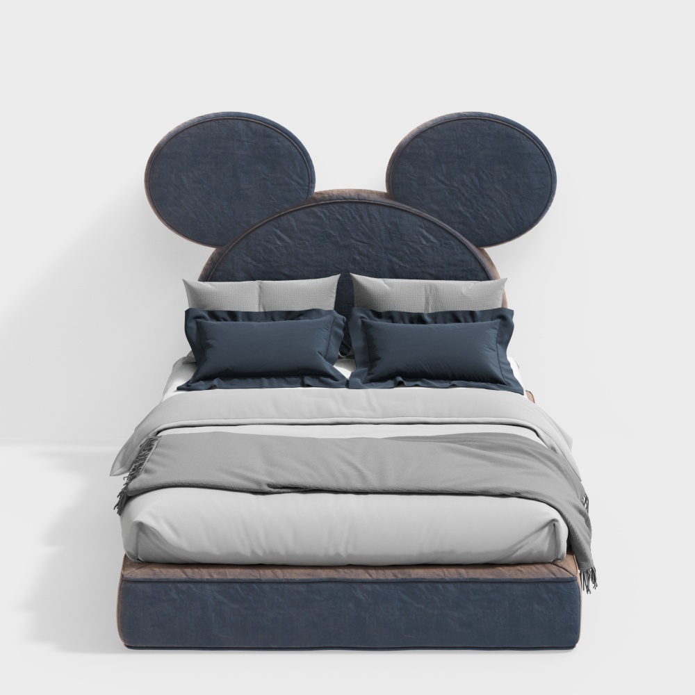 Giường trẻ em trai màu xanh hiện đại