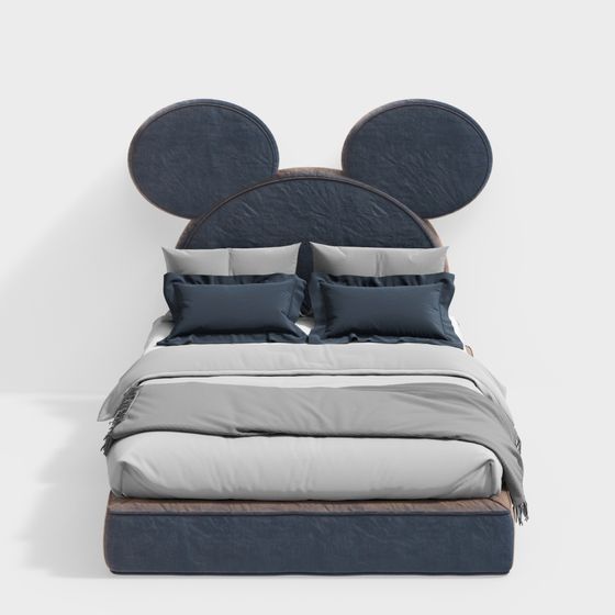 Giường trẻ em trai màu xanh hiện đại