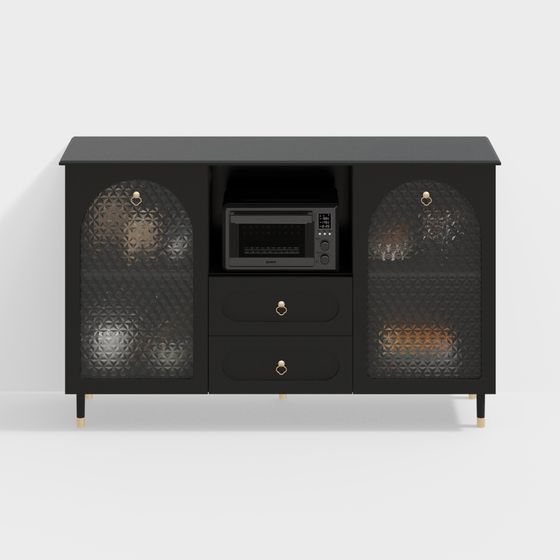 Stylish Vintage Industrial TV Stand 3D model