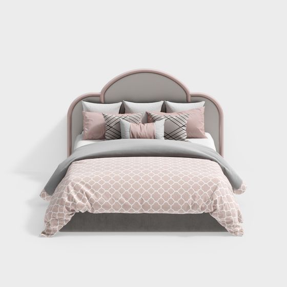 Chic Arch Bed 3D model for Modern Interiors