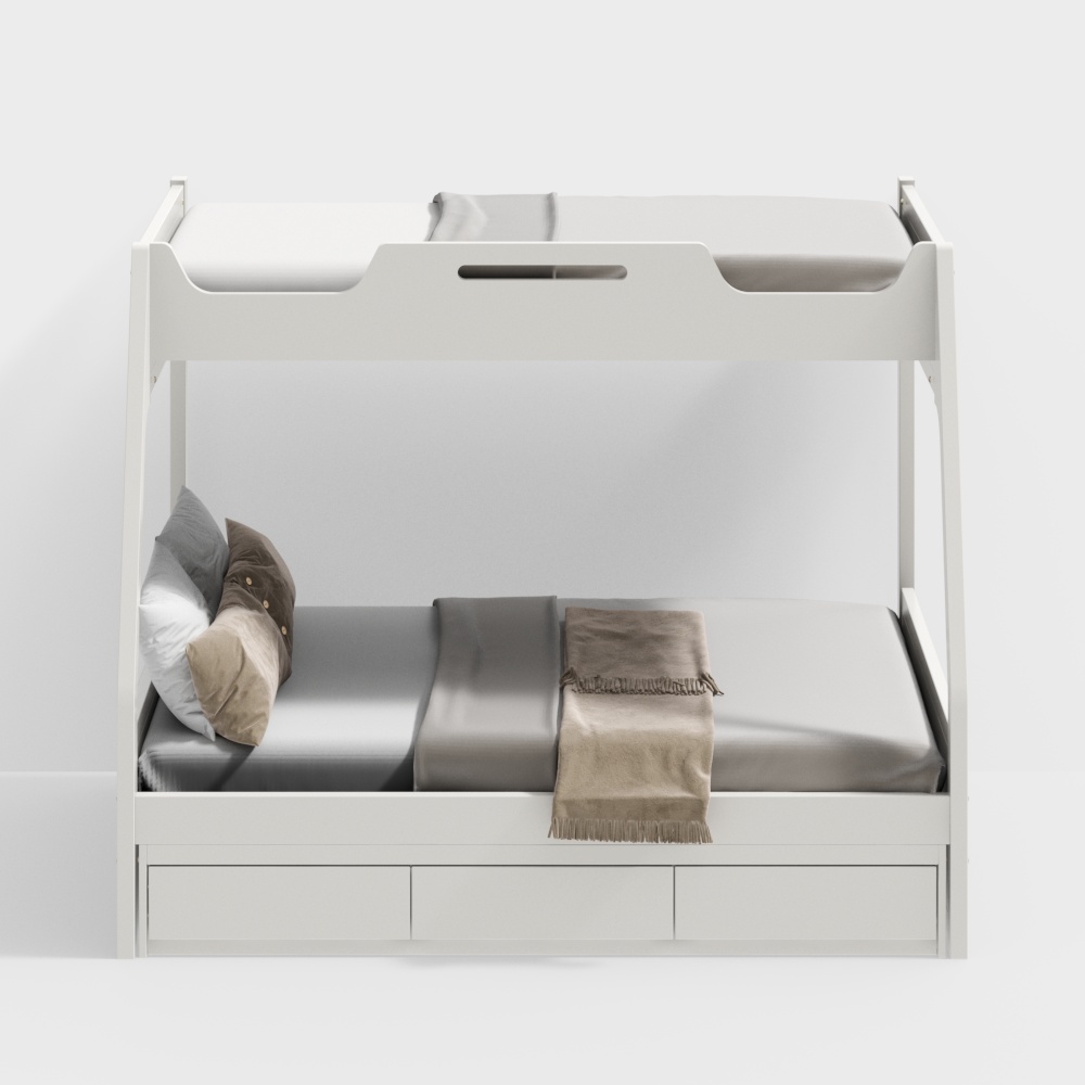 Litera blanca de habitación infantil moderna