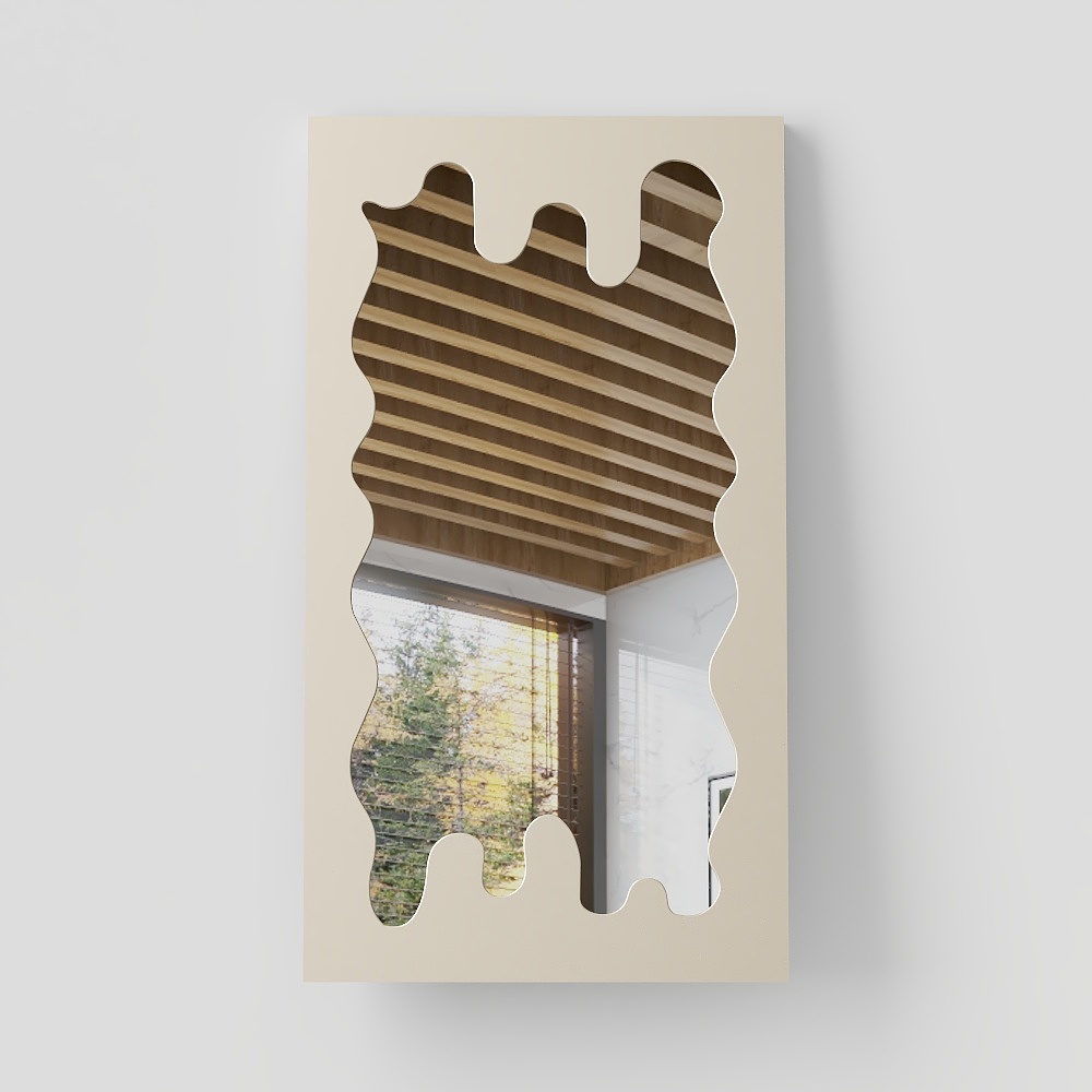 Современное зеркало для макияжа в кремовом стиле