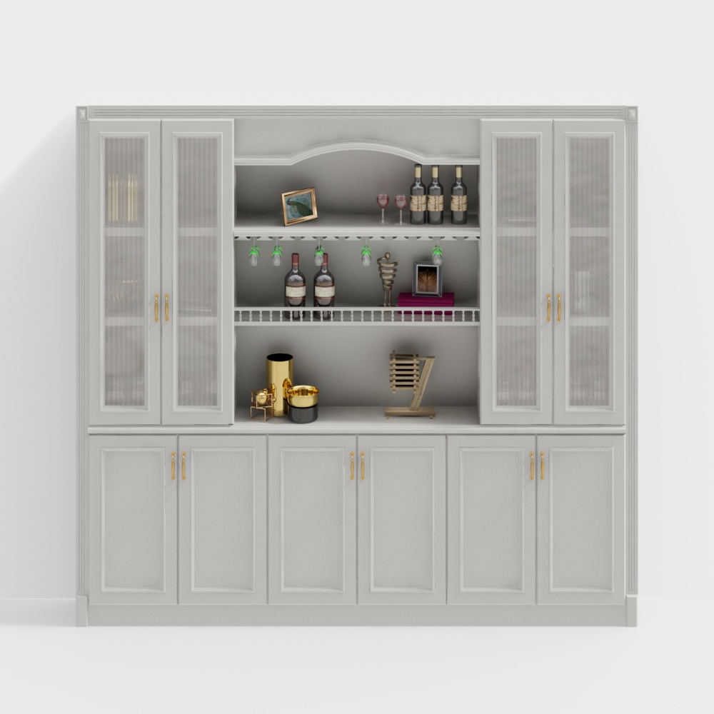 Light luxury French hotel wine cabinet