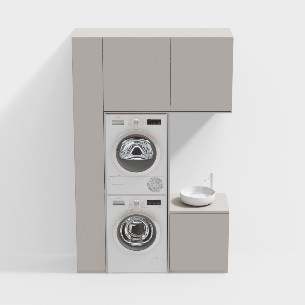 Modern bathroom washing machine cabinet