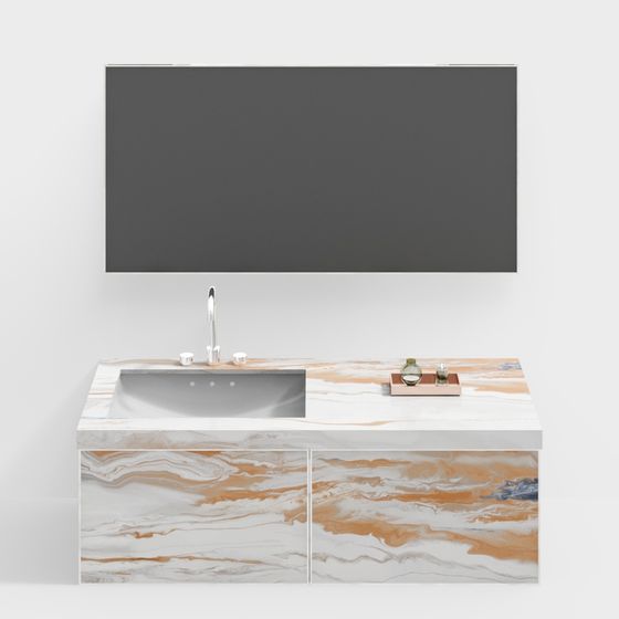 Stunning Marble Bathroom Cabinet 3D model