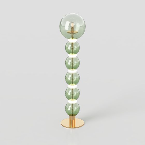 Elegant Glass Bead Lamp 3D model for Interior Designs