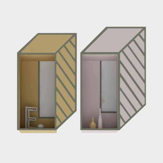 Peeking Corner 3D model in Low Poly Design