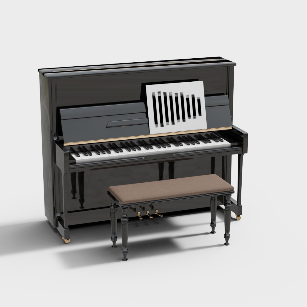 Elegant 3D Piano Model for Designers and Developers