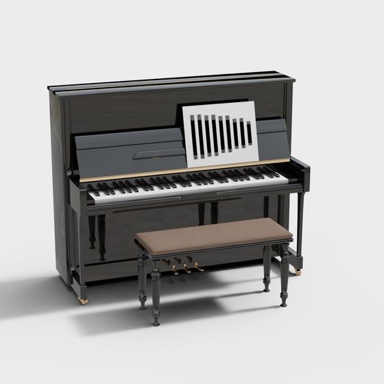 Elegant 3D Piano Model for Designers and Developers