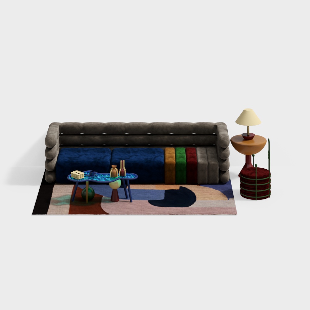 European-Style Living Room Sofa Coffee Table Set