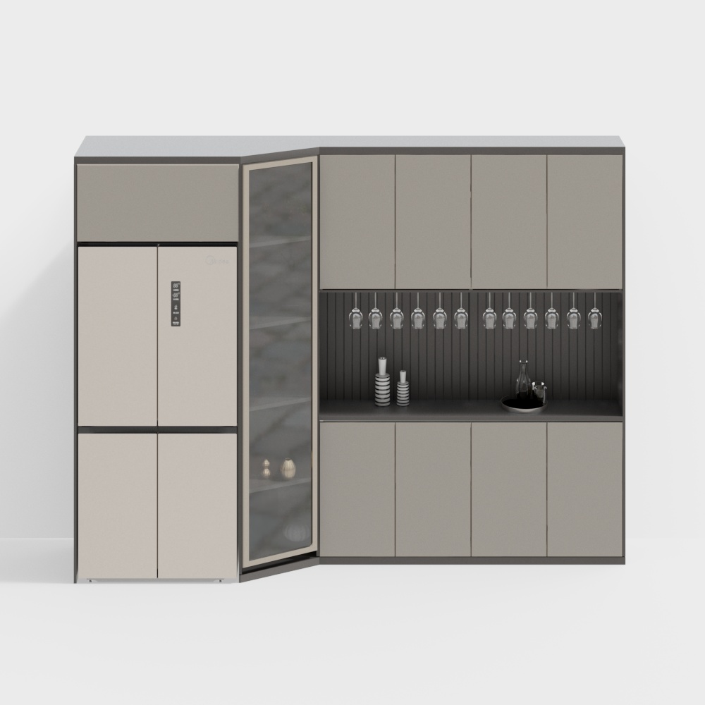 Light luxury French hotel wine cabinet