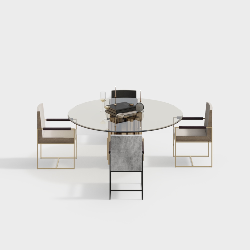 Elegant Luxury Restaurant Dining Table and Chair Set