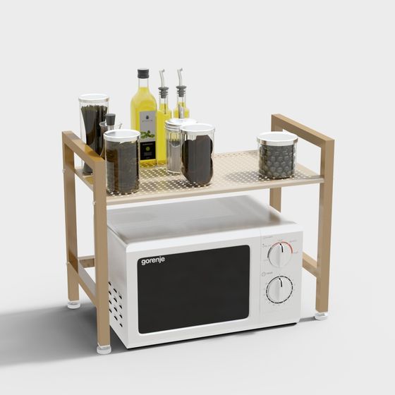 Stylish Kitchen Microwave Rack 3D model