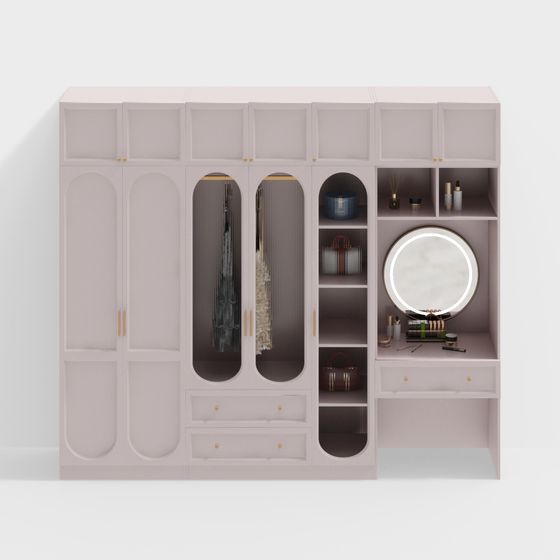 Dream Closet Low-Poly High-Detail Wardrobe 3D model