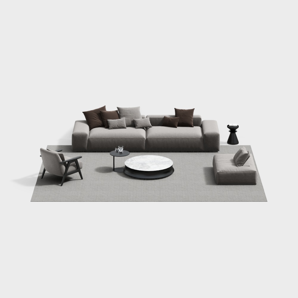 Minimalist modern living room sofa set