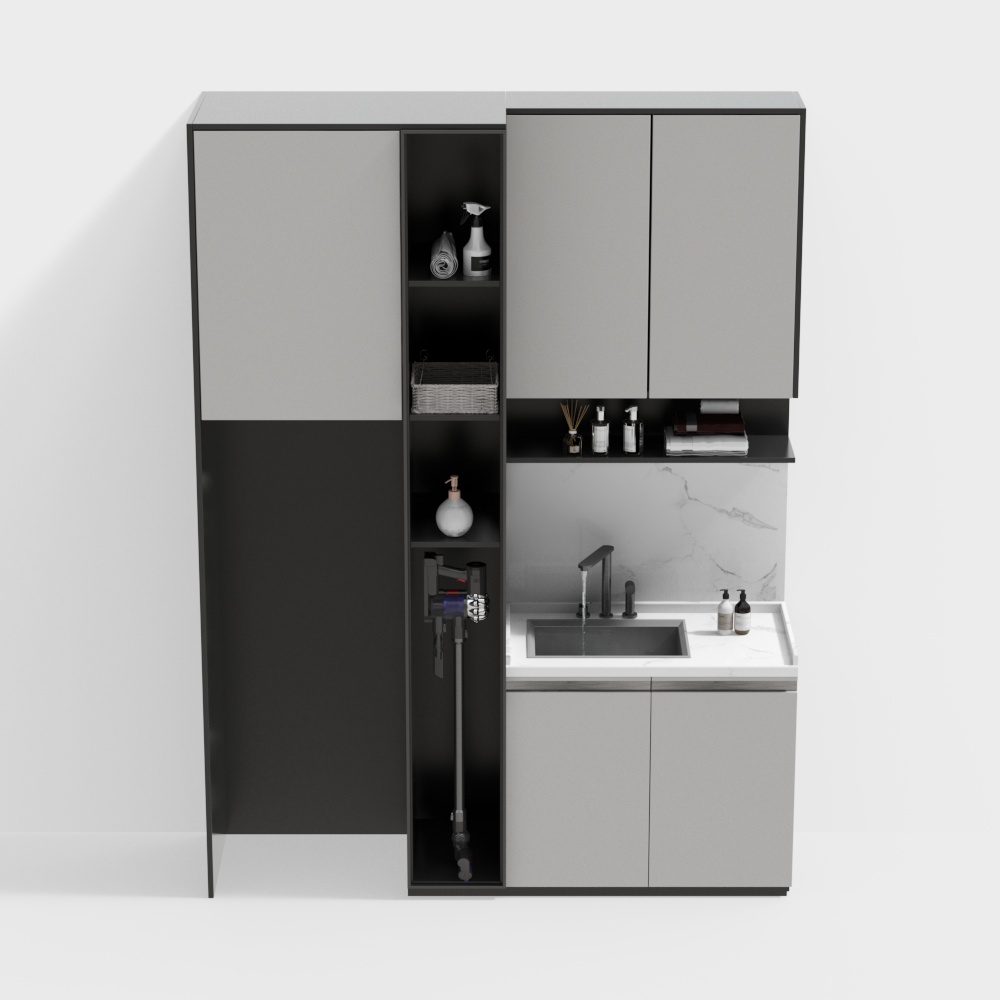 Modern Bathroom Washing Machine Cabinet