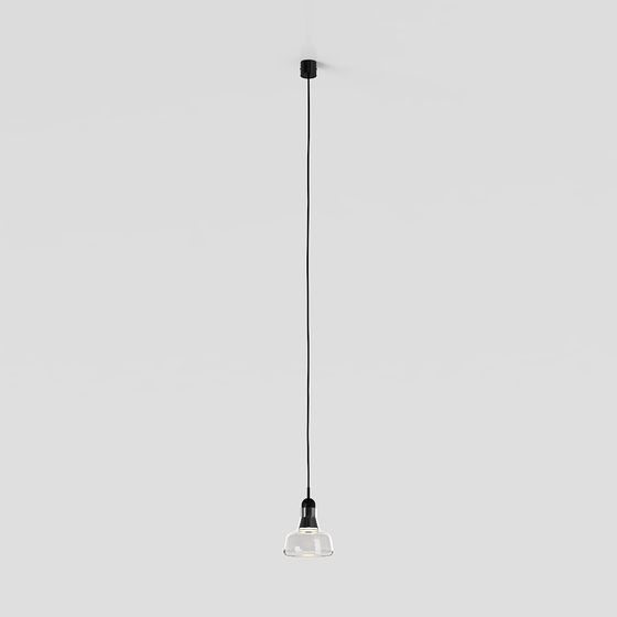 Chic Low-Poly Black Metal Pendant Light 3D model