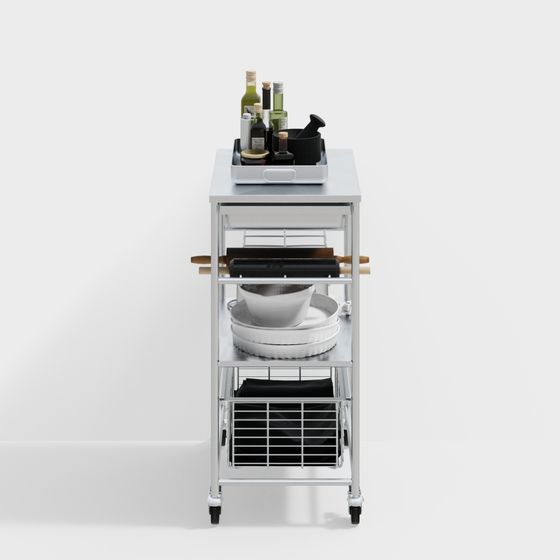 Modern Kitchen Cart 3D Model