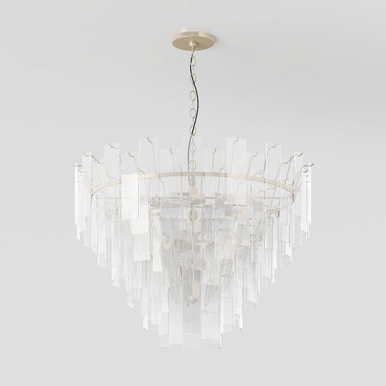Elegant Low-Polygon Chandelier 3D model