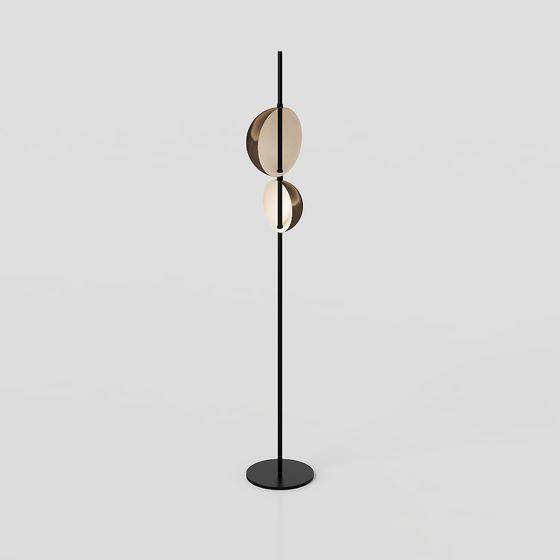 Suspended Ring Light 3D model for Modern Interiors