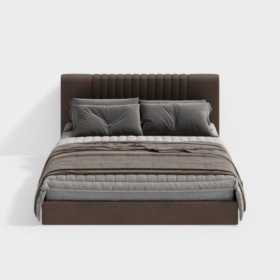 Stylish Low-Polygon 3D Bed Model for Contemporary Homes