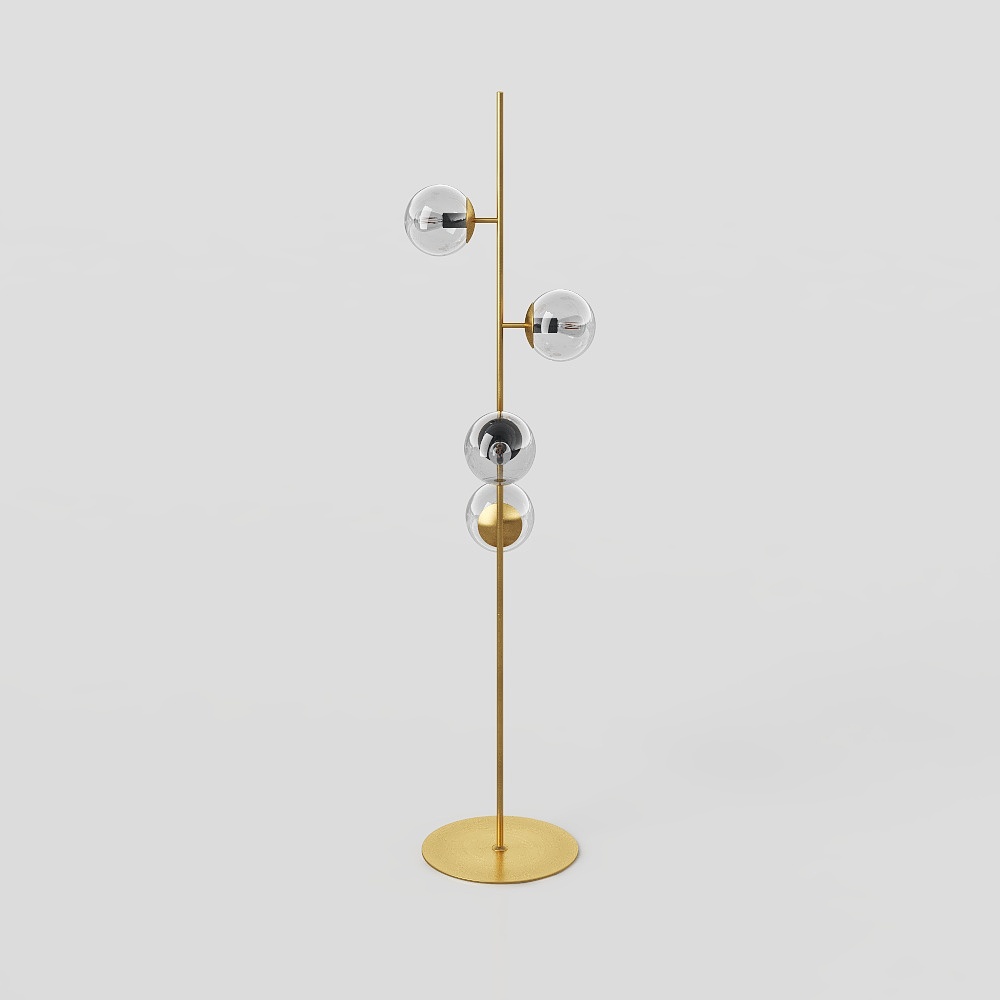 Elegant Lighting Fixture 3D Model – Gold Frame Design