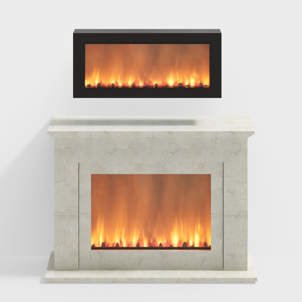 スカンジナビアスタイルのリビングルーム暖炉